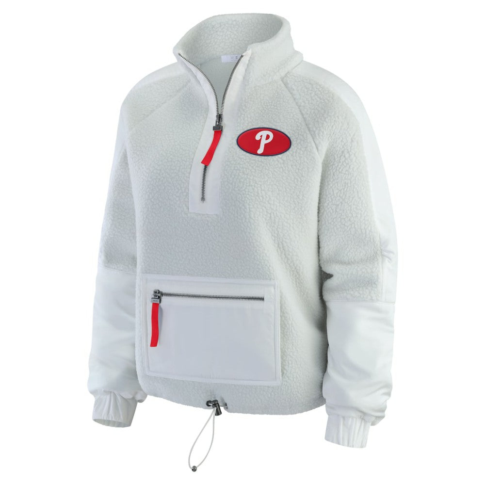 Philadelphia Phillies WEAR by Erin Andrews Women's Polar Fleece Quarter-Zip Jacket Gray
