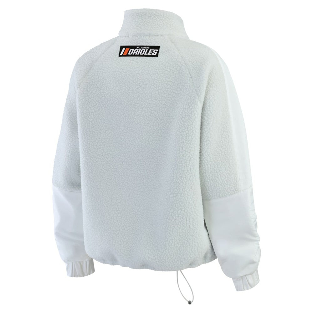 Baltimore Orioles WEAR by Erin Andrews Women's Polar Fleece Quarter-Zip Jacket Gray