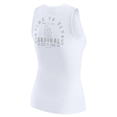 St. Louis Cardinals WEAR by Erin Andrews Women's Rib-Knit Henley Tank Top White