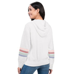 New York Yankees G-III 4Her by Carl Banks Women's Naamah Sleeve Stripe Fleece Full-Zip Hoodie White
