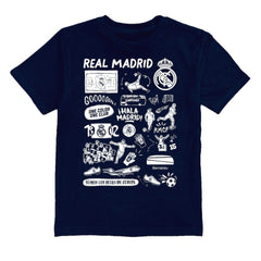 Real Madrid Vive La Fete Youth Impressions Artwork T-Shirt - Navy shop