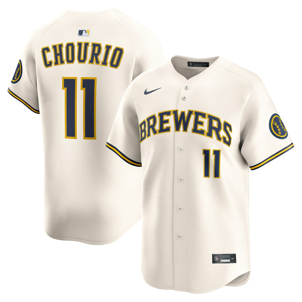 Jackson Chourio Milwaukee Brewers Home Limited Jersey Cream