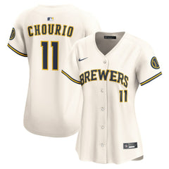 Jackson Chourio Milwaukee Brewers Women's Home Limited Player Jersey Cream