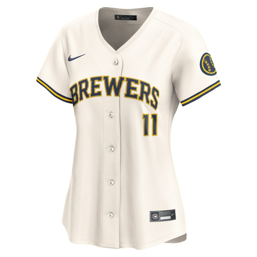 Jackson Chourio Milwaukee Brewers Women's Home Limited Player Jersey Cream