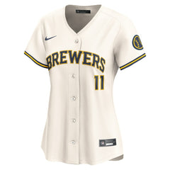 Jackson Chourio Milwaukee Brewers Women's Home Limited Player Jersey Cream
