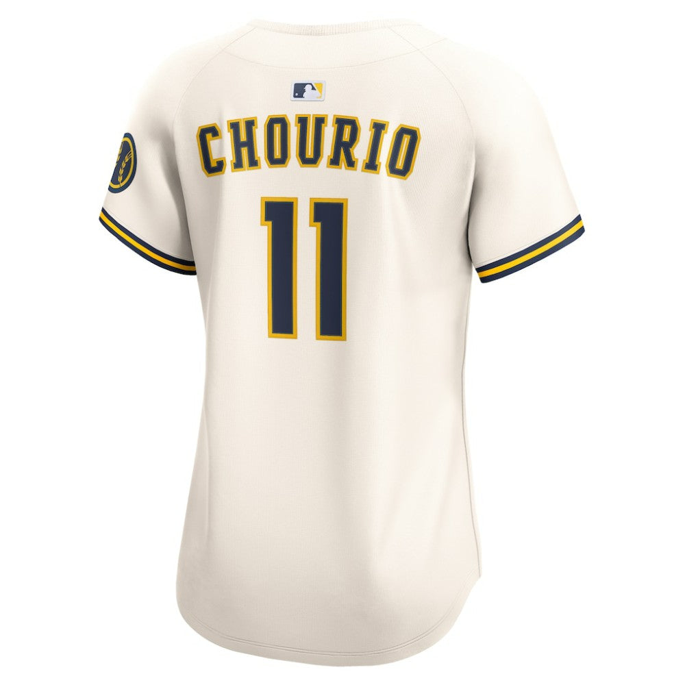 Jackson Chourio Milwaukee Brewers Women's Home Limited Player Jersey Cream