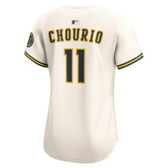 Jackson Chourio Milwaukee Brewers Women's Home Limited Player Jersey Cream
