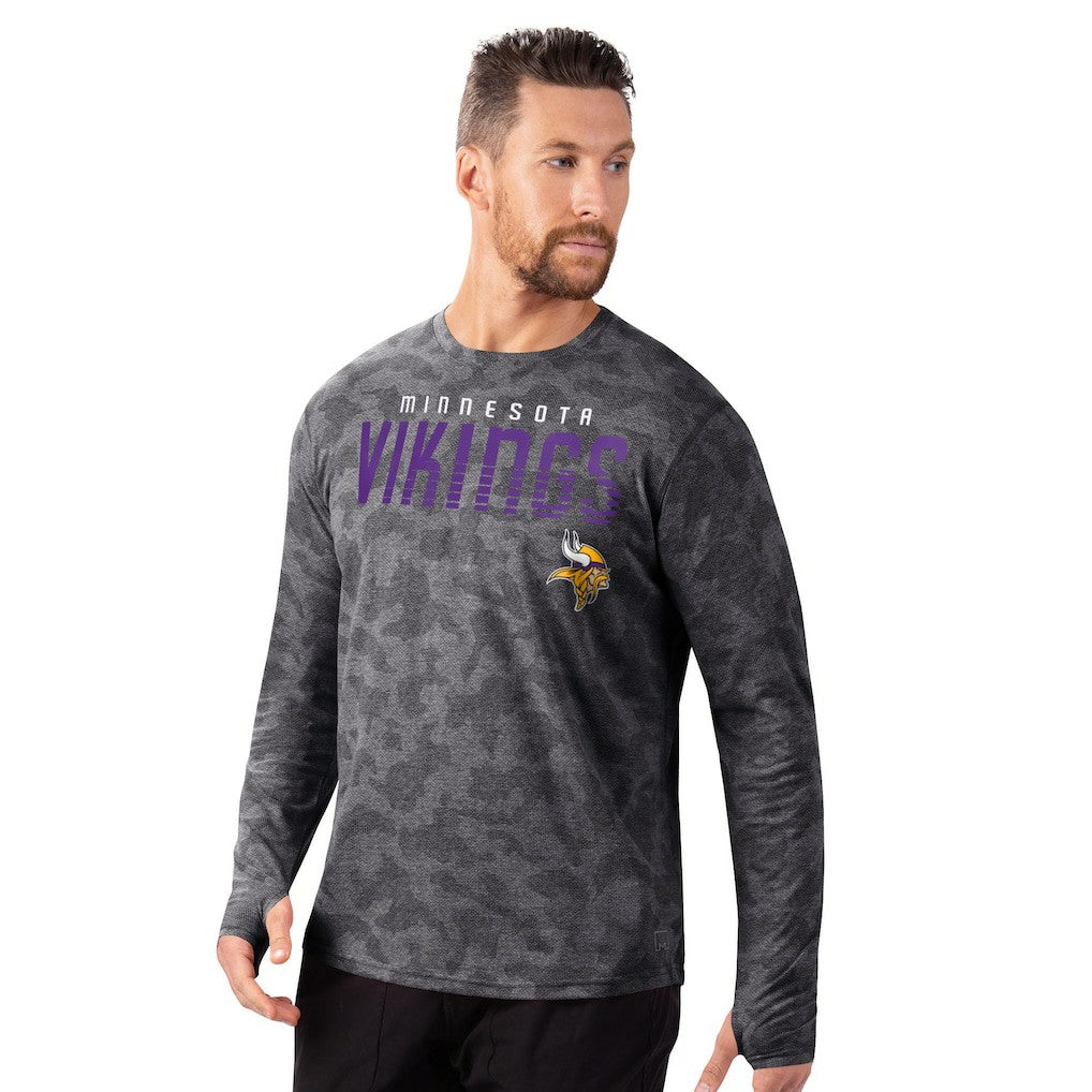 Minnesota Vikings MSX by Michael Strahan Performance Camo Long Sleeve T-Shirt - Black for sale