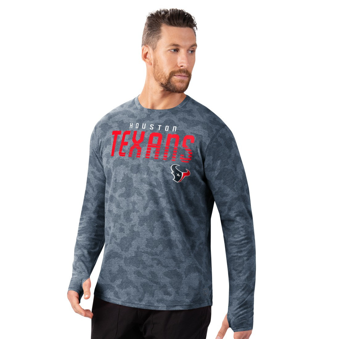 Houston Texans MSX by Michael Strahan Performance Camo Long Sleeve T-Shirt - Navy cheap