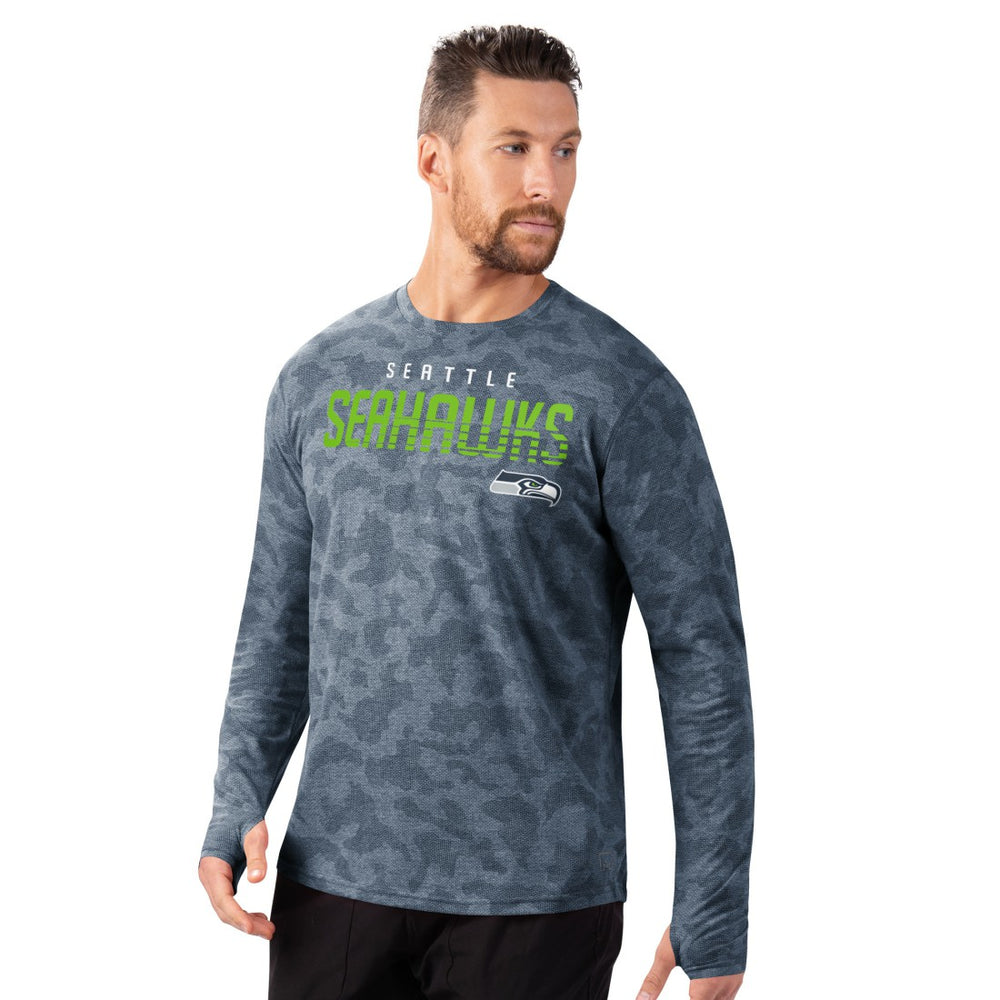 Seattle Seahawks MSX by Michael Strahan Performance Camo Long Sleeve T-Shirt - Navy cheap