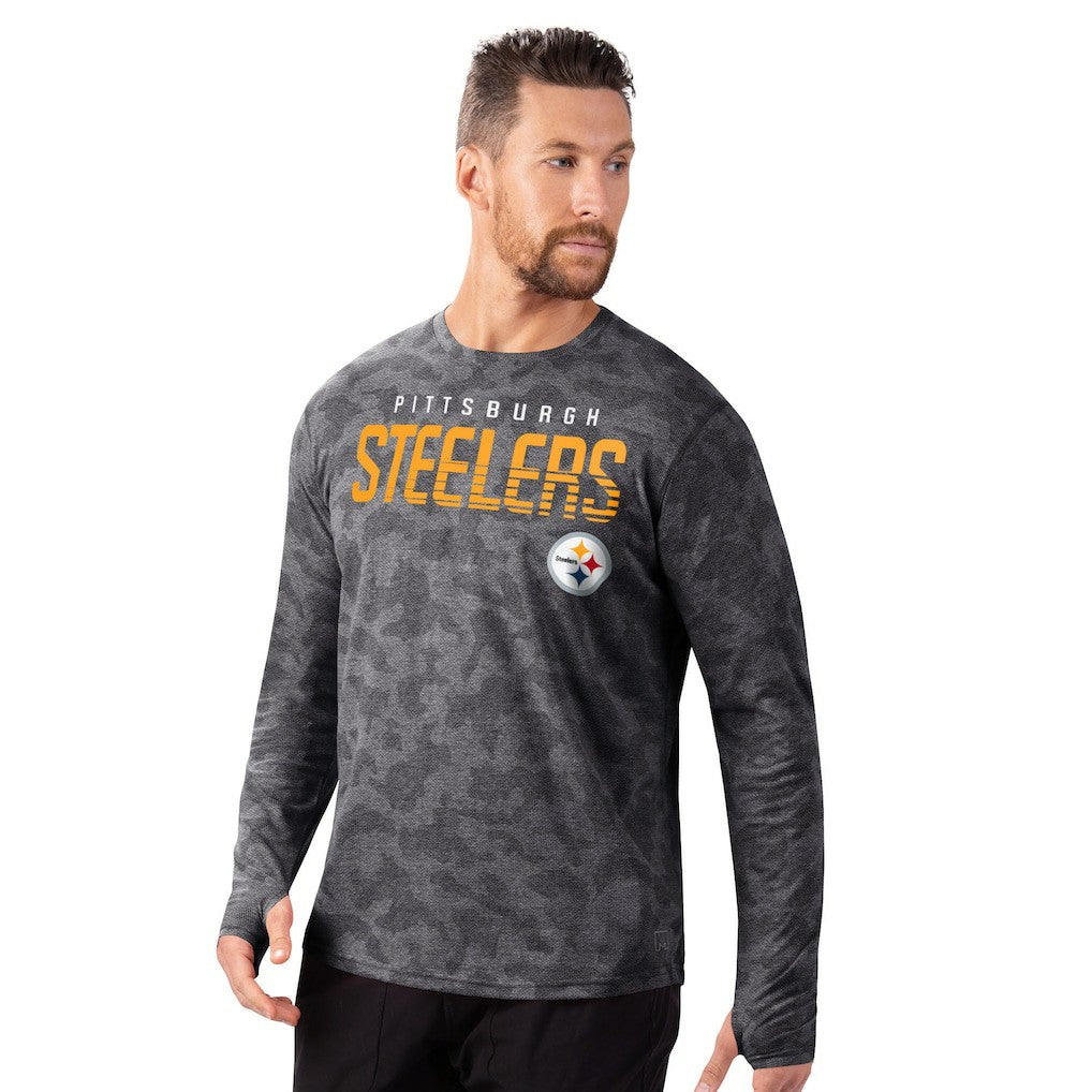 Pittsburgh Steelers MSX by Michael Strahan Performance Camo Long Sleeve T-Shirt - Black online