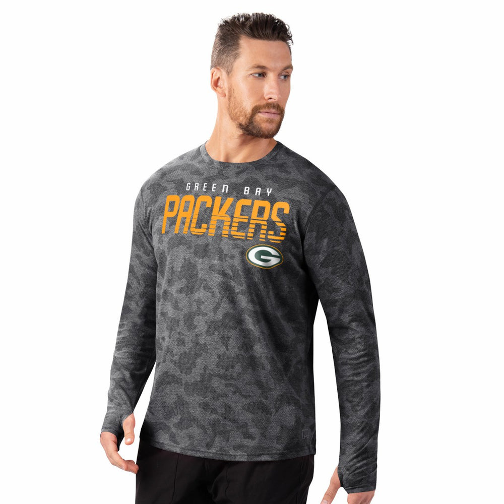 Green Bay Packers MSX by Michael Strahan Performance Camo Long Sleeve T-Shirt - Black outlet