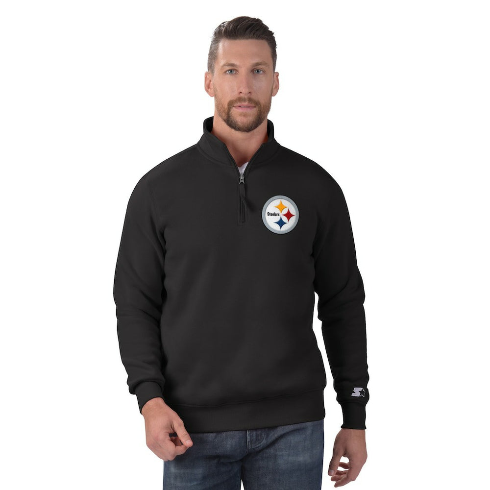 Pittsburgh Steelers Starter Classic Quarter-Zip Pullover Sweatshirt - Black on sale