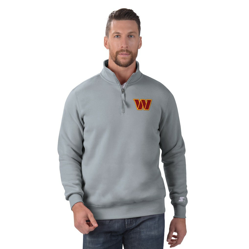 Washington Commanders Starter Classic Quarter-Zip Pullover Sweatshirt - Gray sale