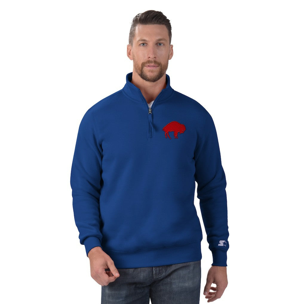 Buffalo Bills Starter Classic Quarter-Zip Pullover Sweatshirt - Royal sale