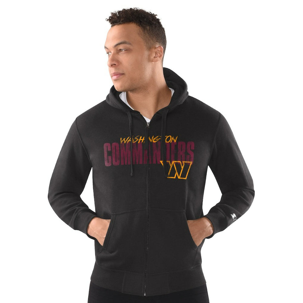 Washington Commanders Starter Distressed Classic Full-Zip Hoodie - Black cheap