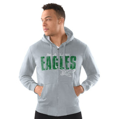 Philadelphia Eagles Starter Distressed Classic Full-Zip Hoodie - Heather Gray online