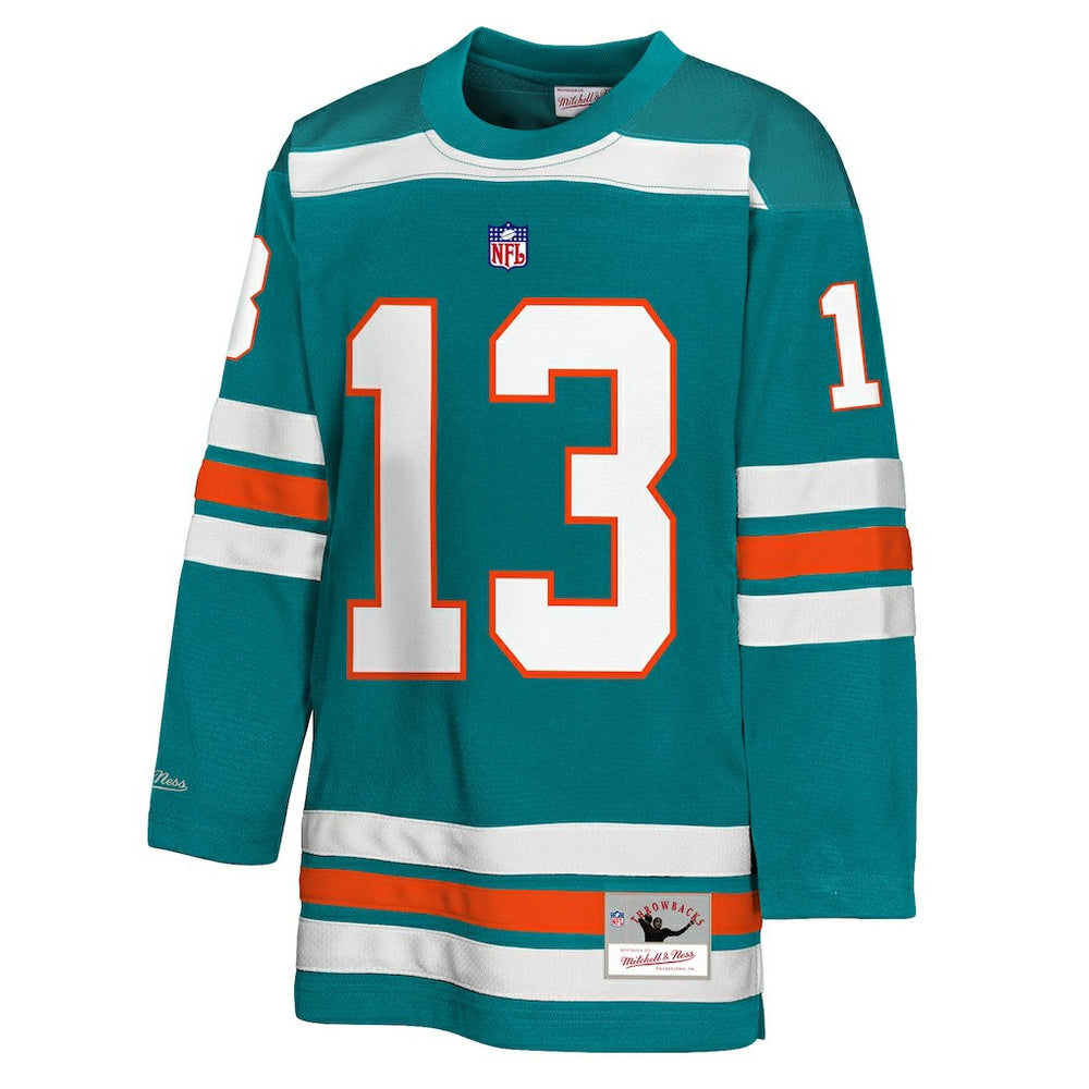 Dan Marino Miami Dolphins Youth Hockey Fashion Jersey - Aqua for sale