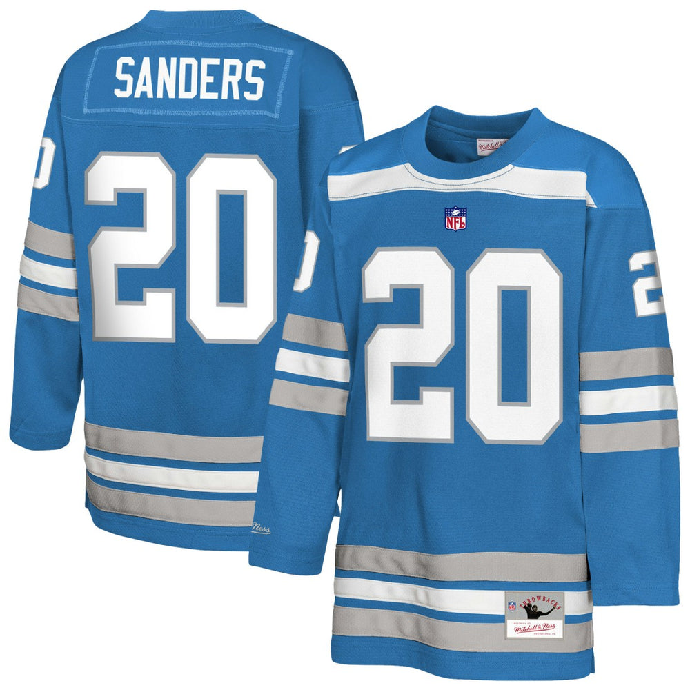 Barry Sanders Detroit Lions Youth Hockey Fashion Jersey - Blue discount