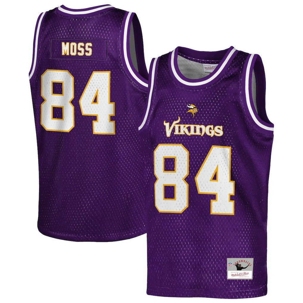 Randy Moss Minnesota Vikings Youth Retired Player NFL Basketball Fashion Jersey - Purple outlet
