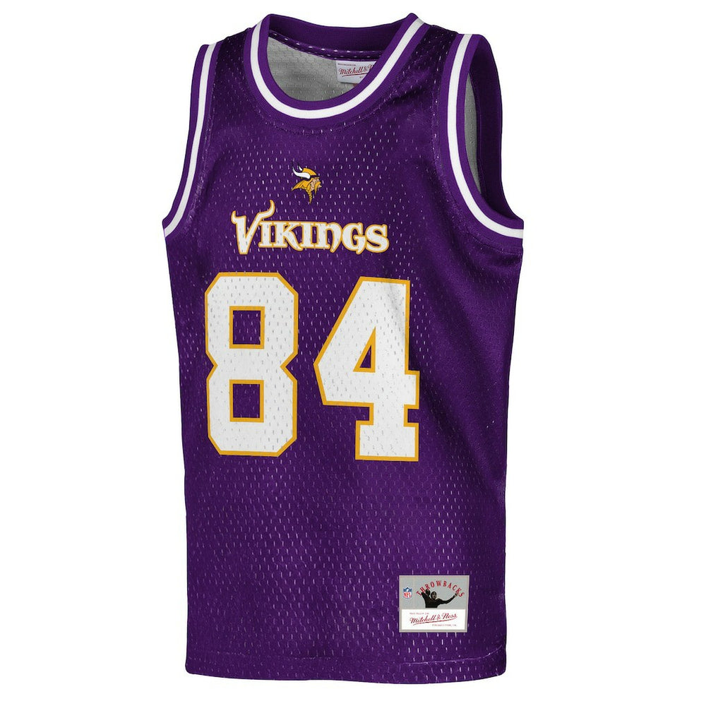 Randy Moss Minnesota Vikings Youth Retired Player NFL Basketball Fashion Jersey - Purple outlet