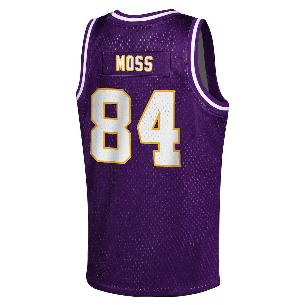 Randy Moss Minnesota Vikings Youth Retired Player NFL Basketball Fashion Jersey - Purple outlet