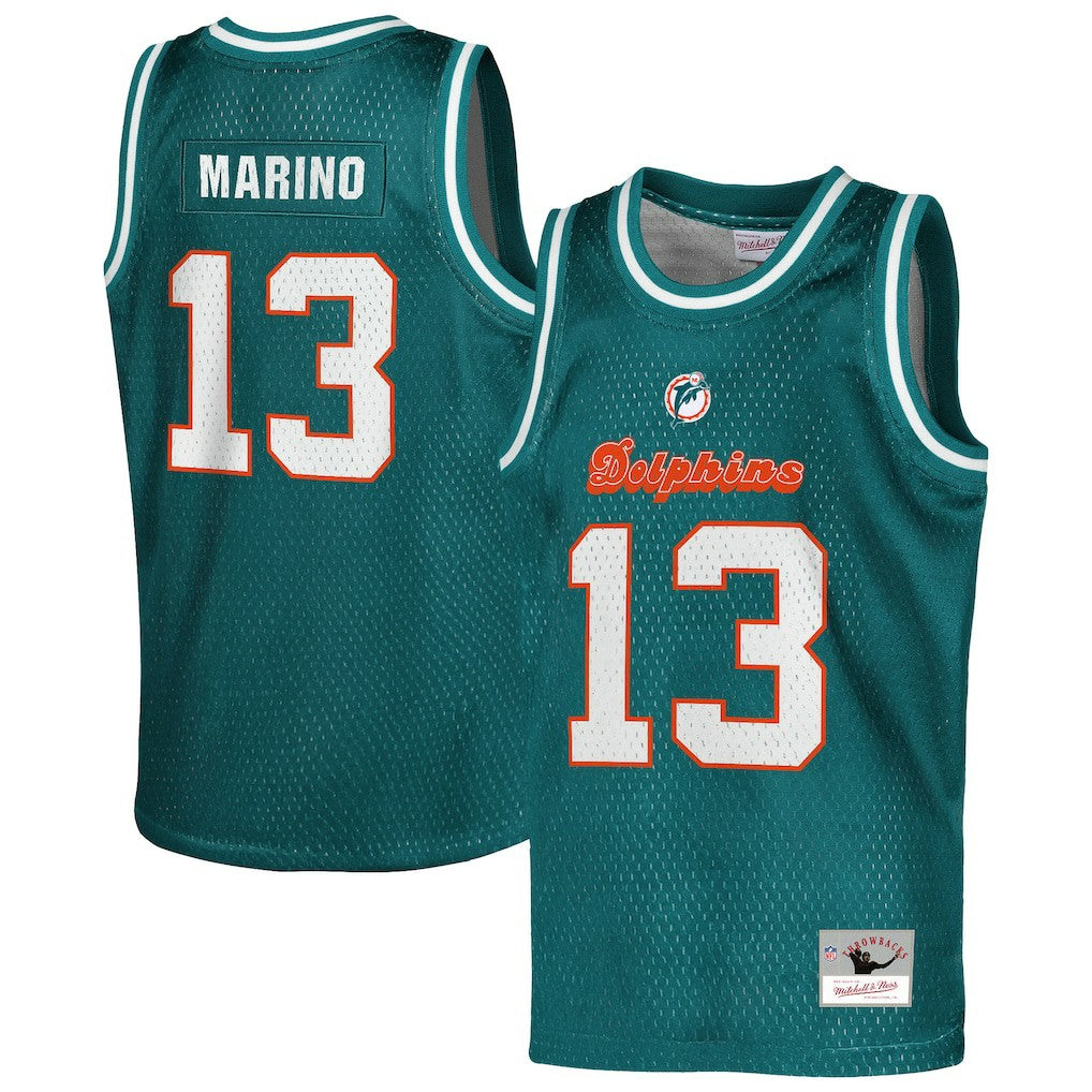Dan Marino Miami Dolphins Youth Retired Player NFL Basketball Fashion Jersey - Aqua outlet