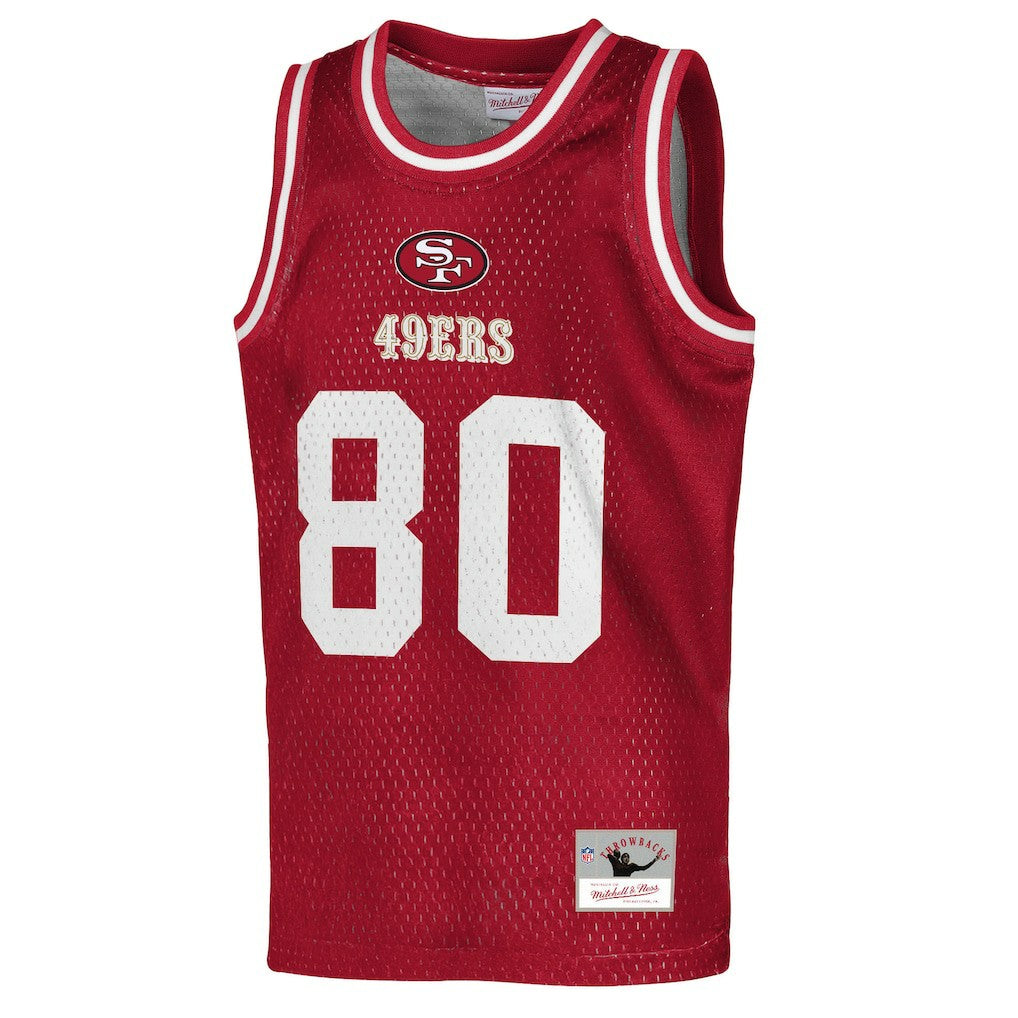 Jerry Rice San Francisco 49ers Youth Retired Player NFL Basketball Fashion Jersey - Scarlet discount
