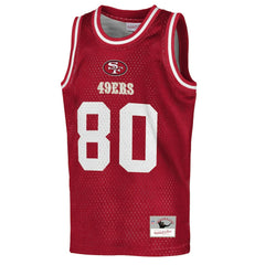 Jerry Rice San Francisco 49ers Youth Retired Player NFL Basketball Fashion Jersey - Scarlet discount
