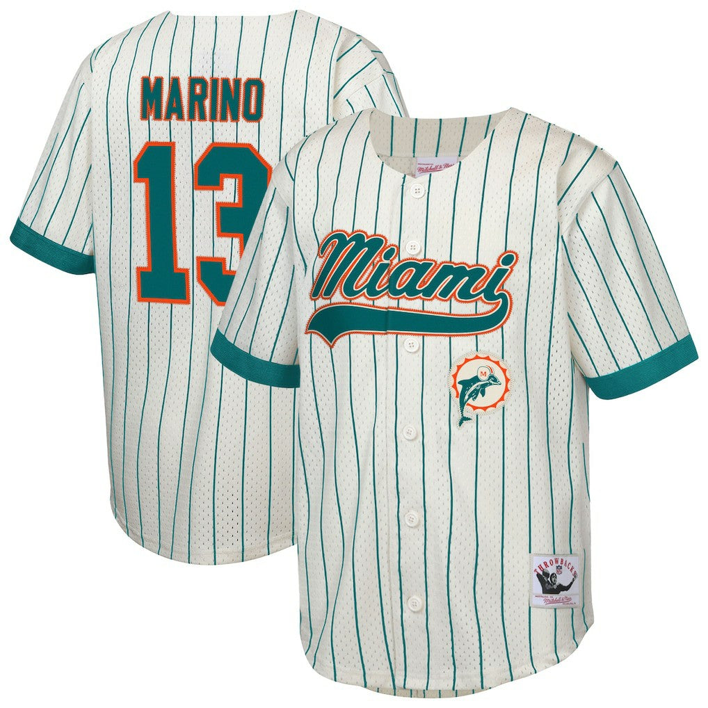 Dan Marino Miami Dolphins Youth Retired Player Name & Number Baseball Jersey - Cream discount