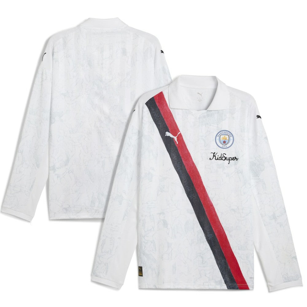 Manchester City x KidSuper 2025 FIFA Club World Cup Retro Long Sleeve T-Shirt - White sale