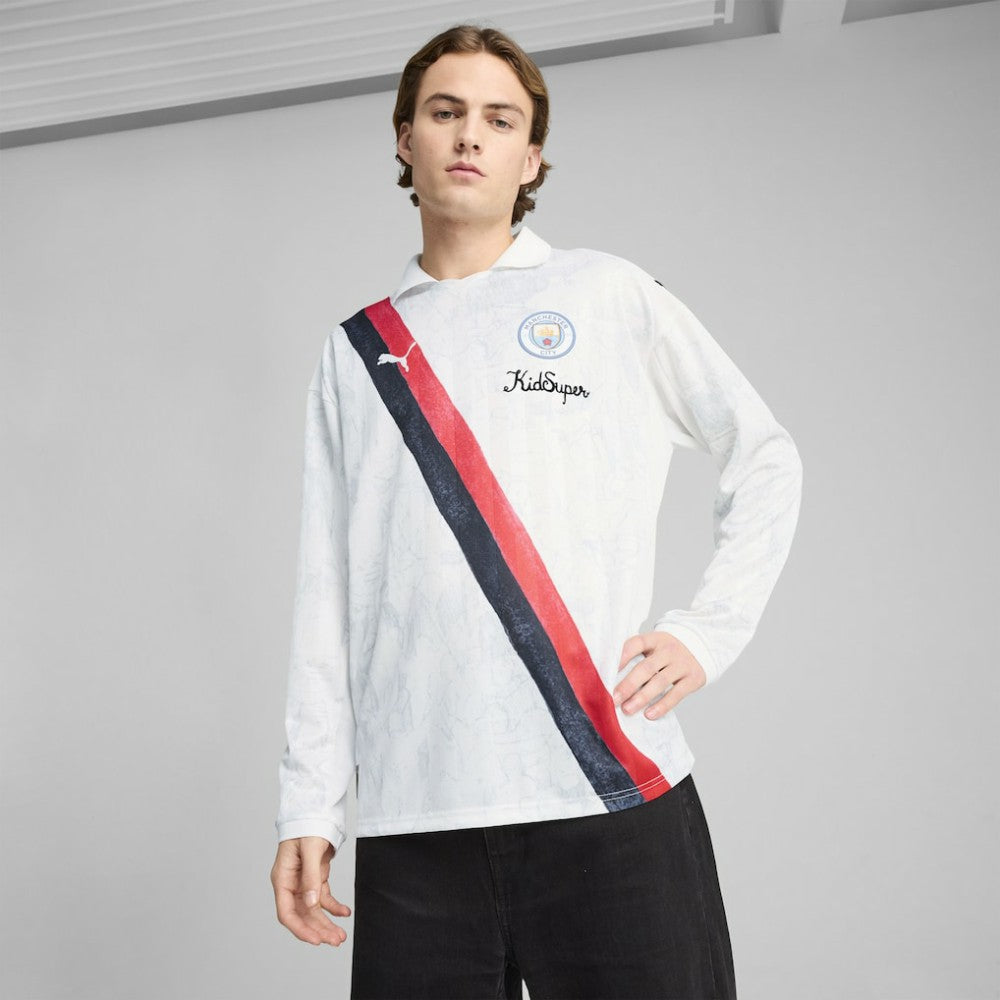 Manchester City x KidSuper 2025 FIFA Club World Cup Retro Long Sleeve T-Shirt - White sale
