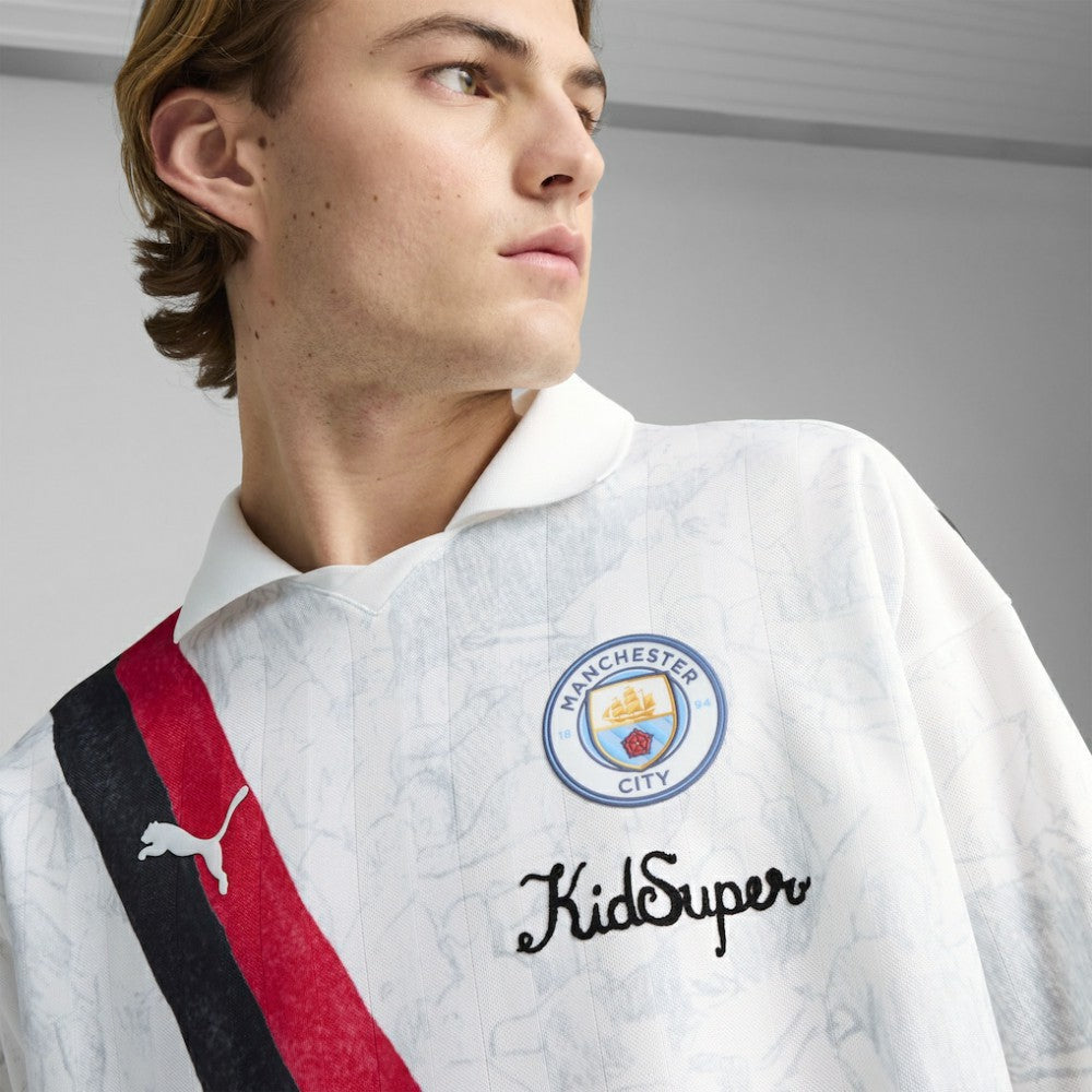 Manchester City x KidSuper 2025 FIFA Club World Cup Retro Long Sleeve T-Shirt - White sale