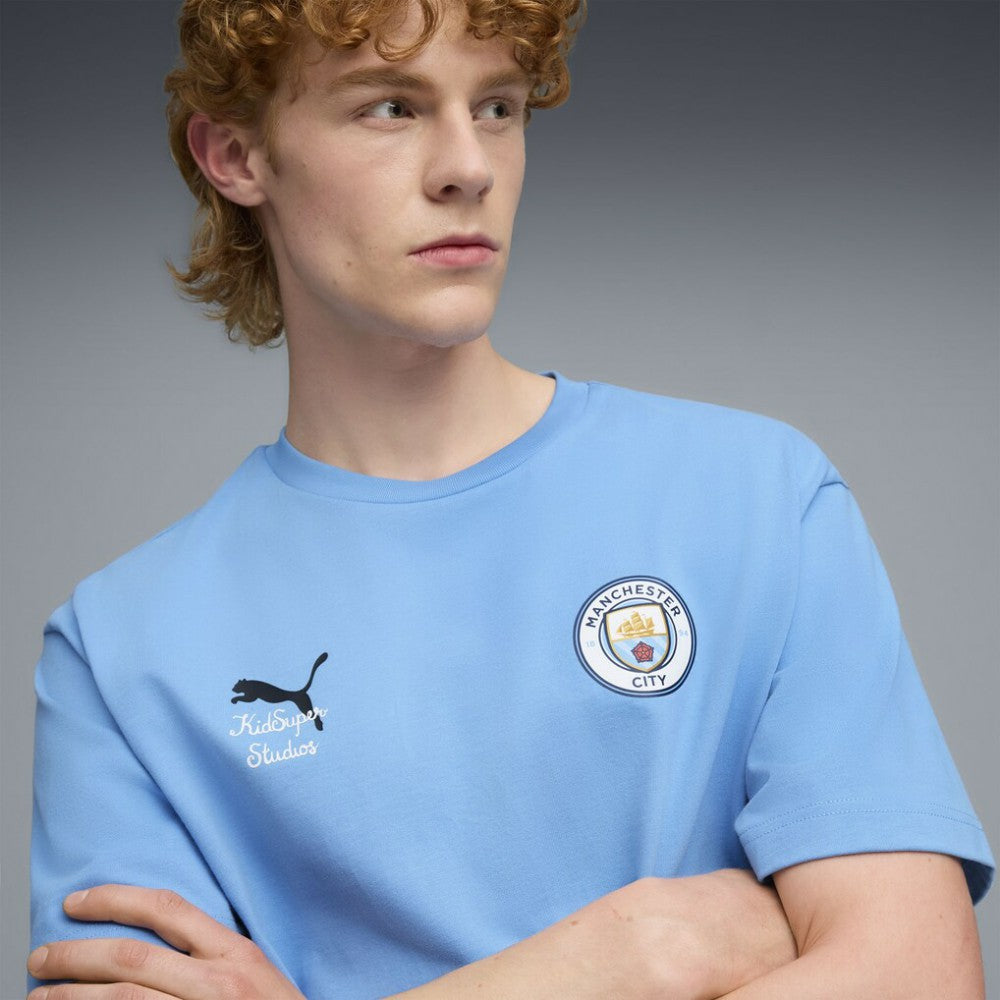 Manchester City x KidSuper 2025 FIFA Club World Cup Graphic T-Shirt - Light Blue sale