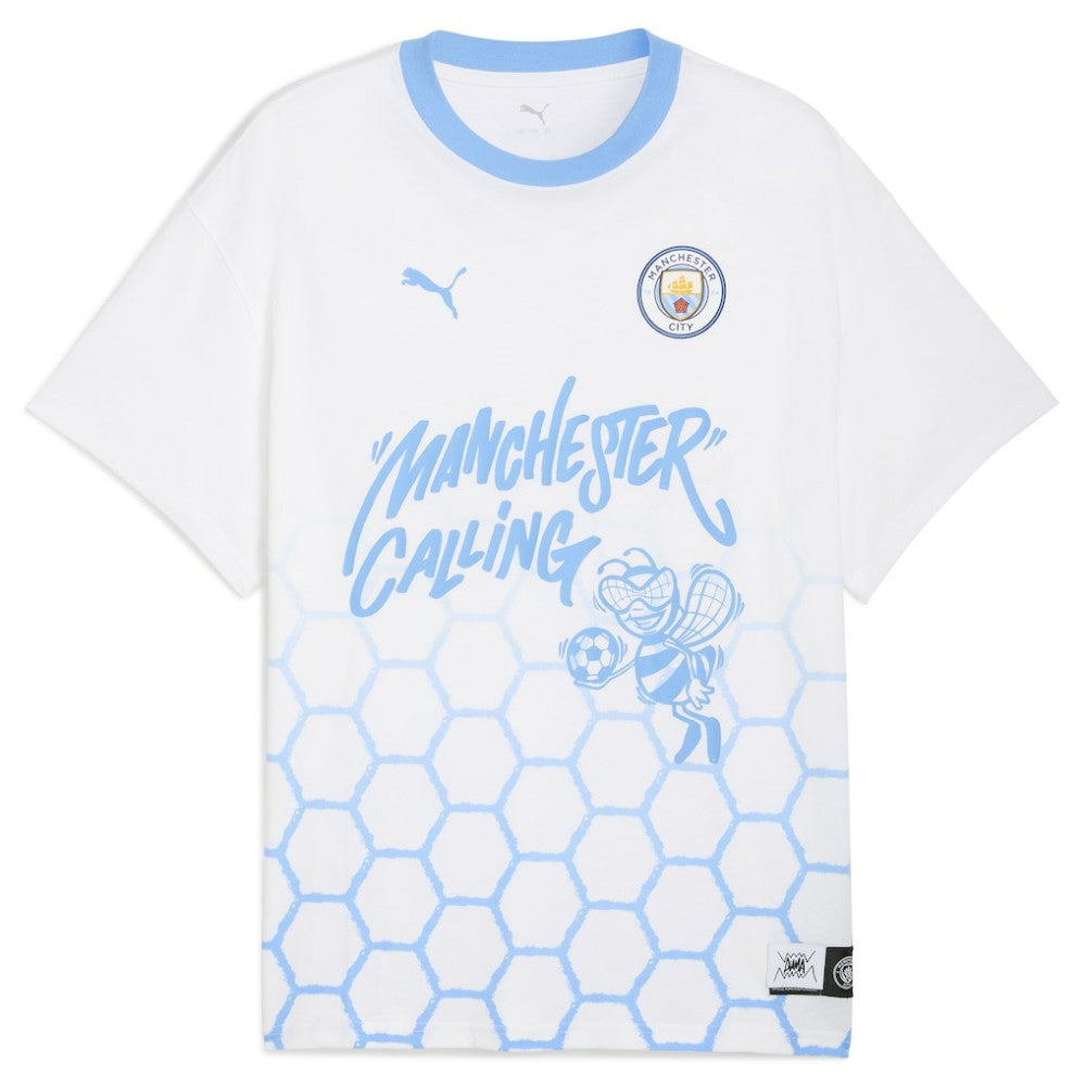 Manchester City 2025 FIFA Club World Cup Hoops T-Shirt - White on sale