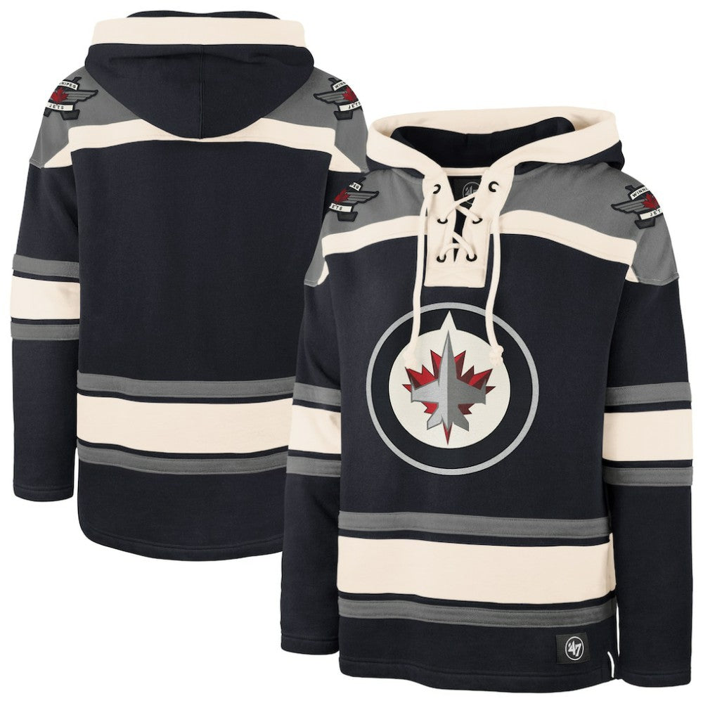 Winnipeg Jets '47 Superior Lacer Hoodie - Navy Hoodies