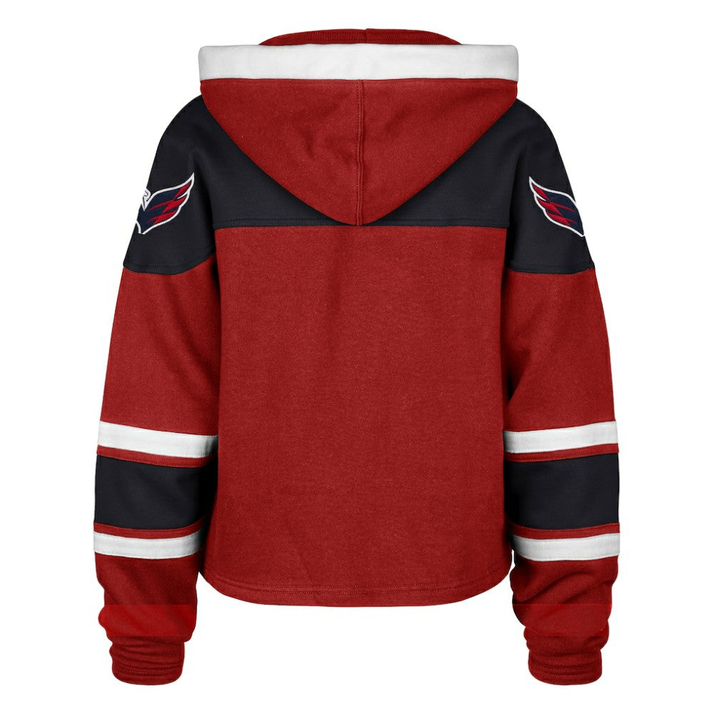 Washington Capitals '47 Women's Cropped Lacer Hoodie - Red Hoodies