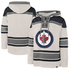 Winnipeg Jets '47 Rockaway Lacer Pullover Hoodie - Oatmeal Hoodies