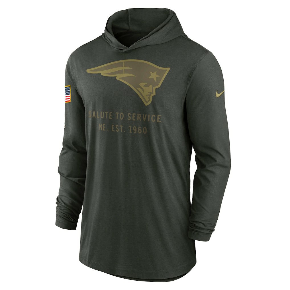 New England Patriots 2025 Salute to Service Sideline Dri-FIT Lightweight Hooded Pullover - Forest Green online