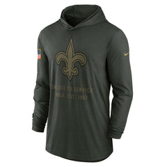 New Orleans Saints 2025 Salute to Service Sideline Dri-FIT Lightweight Hooded Pullover - Forest Green sale