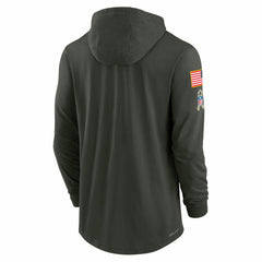 New York Jets 2025 Salute to Service Sideline Dri-FIT Lightweight Hooded Pullover - Forest Green online