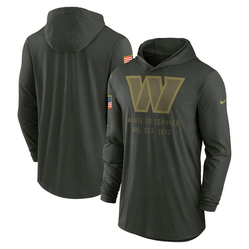 Washington Commanders 2025 Salute to Service Sideline Dri-FIT Lightweight Hooded Pullover - Forest Green discount