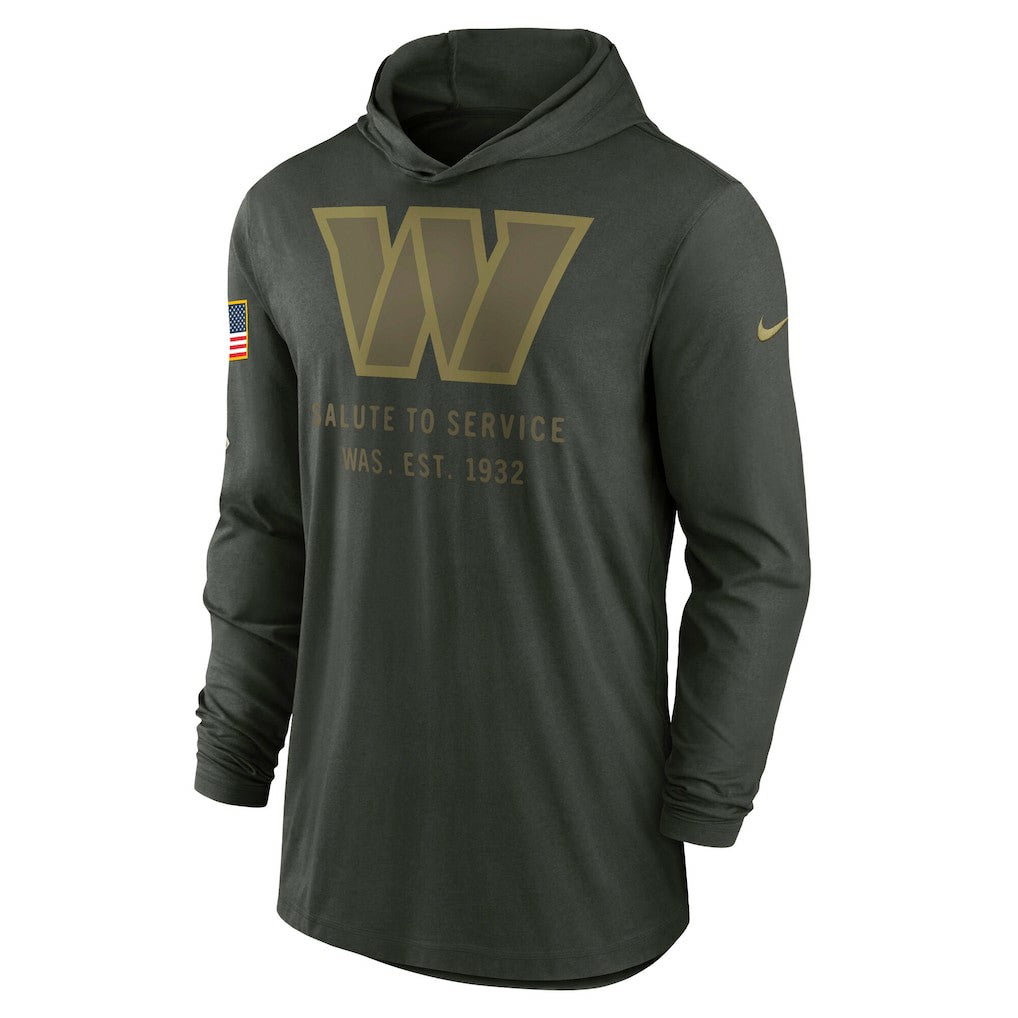Washington Commanders 2025 Salute to Service Sideline Dri-FIT Lightweight Hooded Pullover - Forest Green discount
