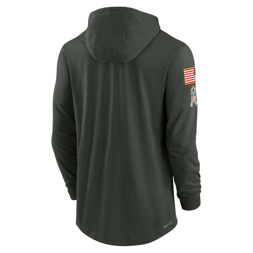 Cleveland Browns 2025 Salute to Service Sideline Dri-FIT Lightweight Hooded Pullover - Forest Green outlet