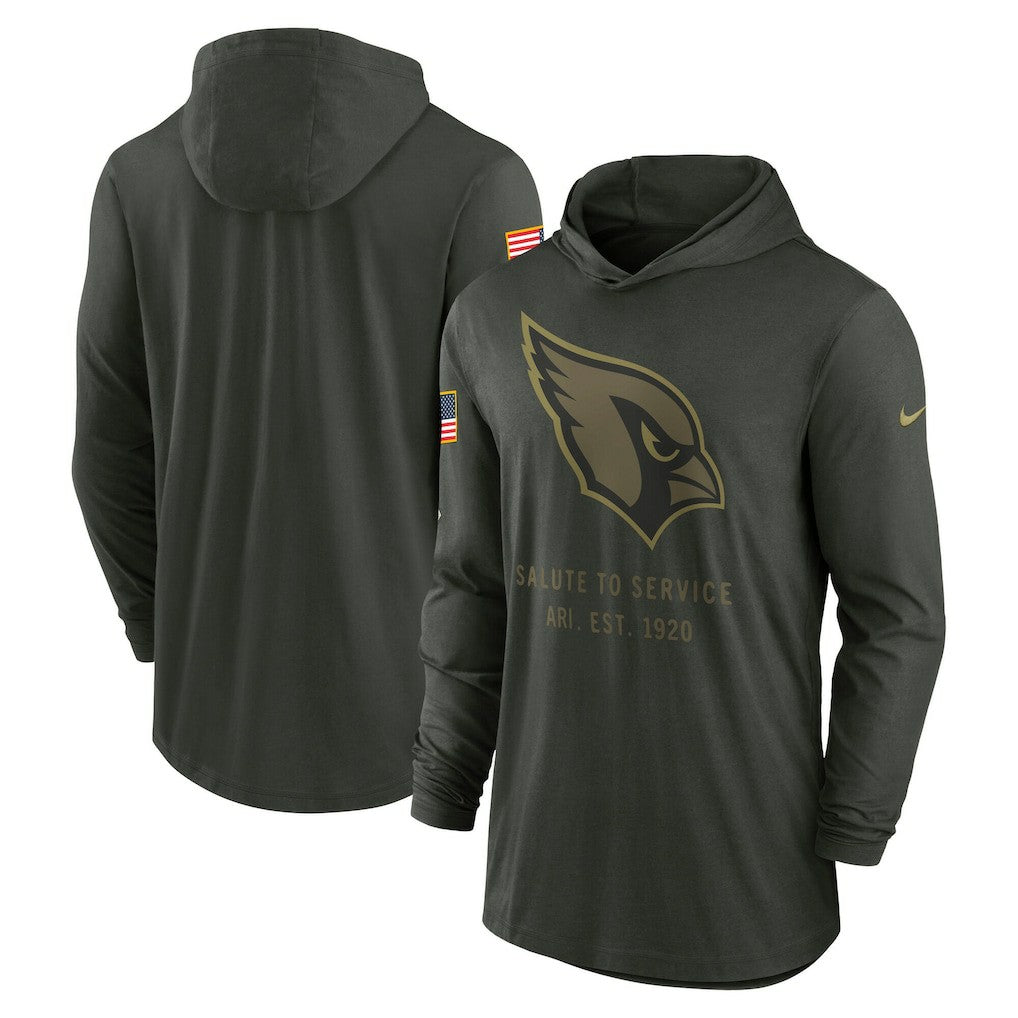 Arizona Cardinals 2025 Salute to Service Sideline Dri-FIT Lightweight Hooded Pullover - Forest Green discount