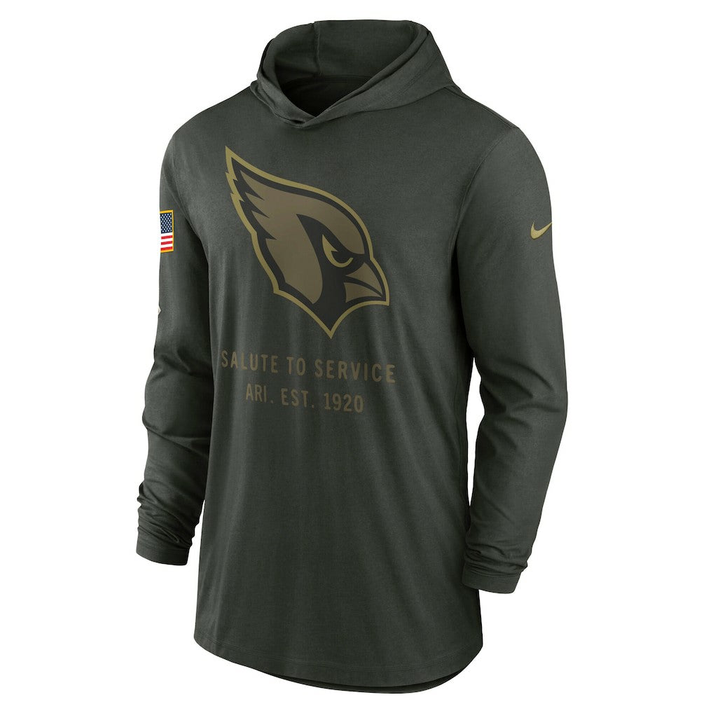 Arizona Cardinals 2025 Salute to Service Sideline Dri-FIT Lightweight Hooded Pullover - Forest Green discount