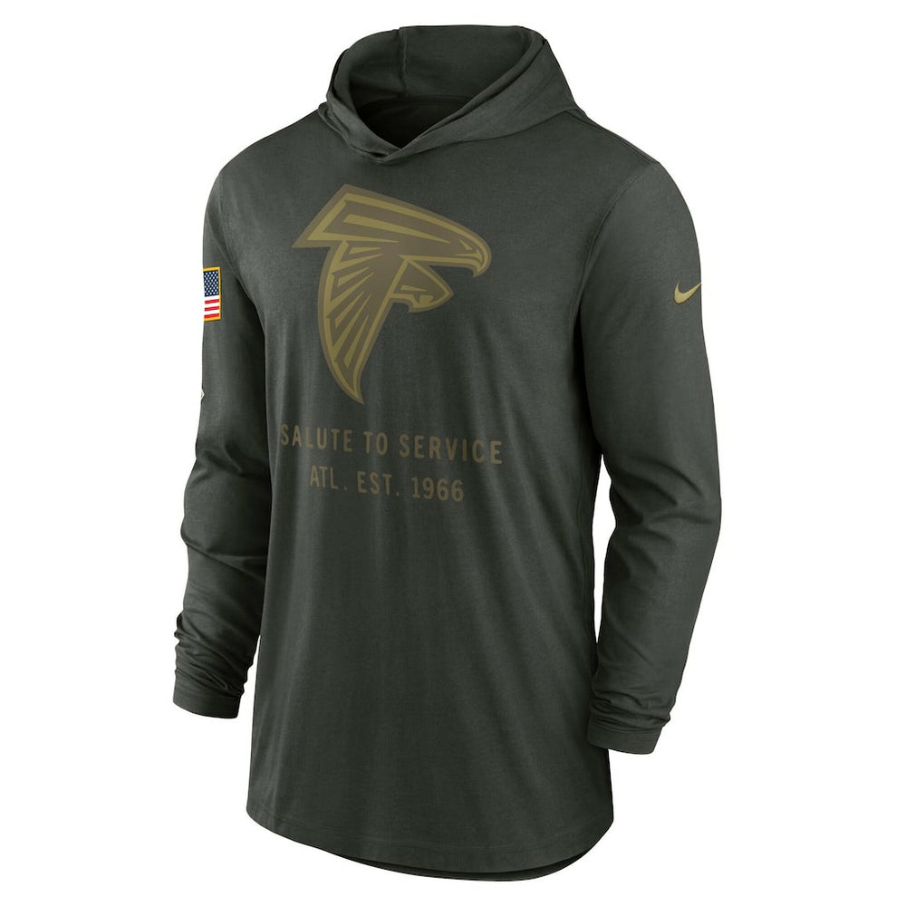 Atlanta Falcons 2025 Salute to Service Sideline Dri-FIT Lightweight Hooded Pullover - Forest Green on sale