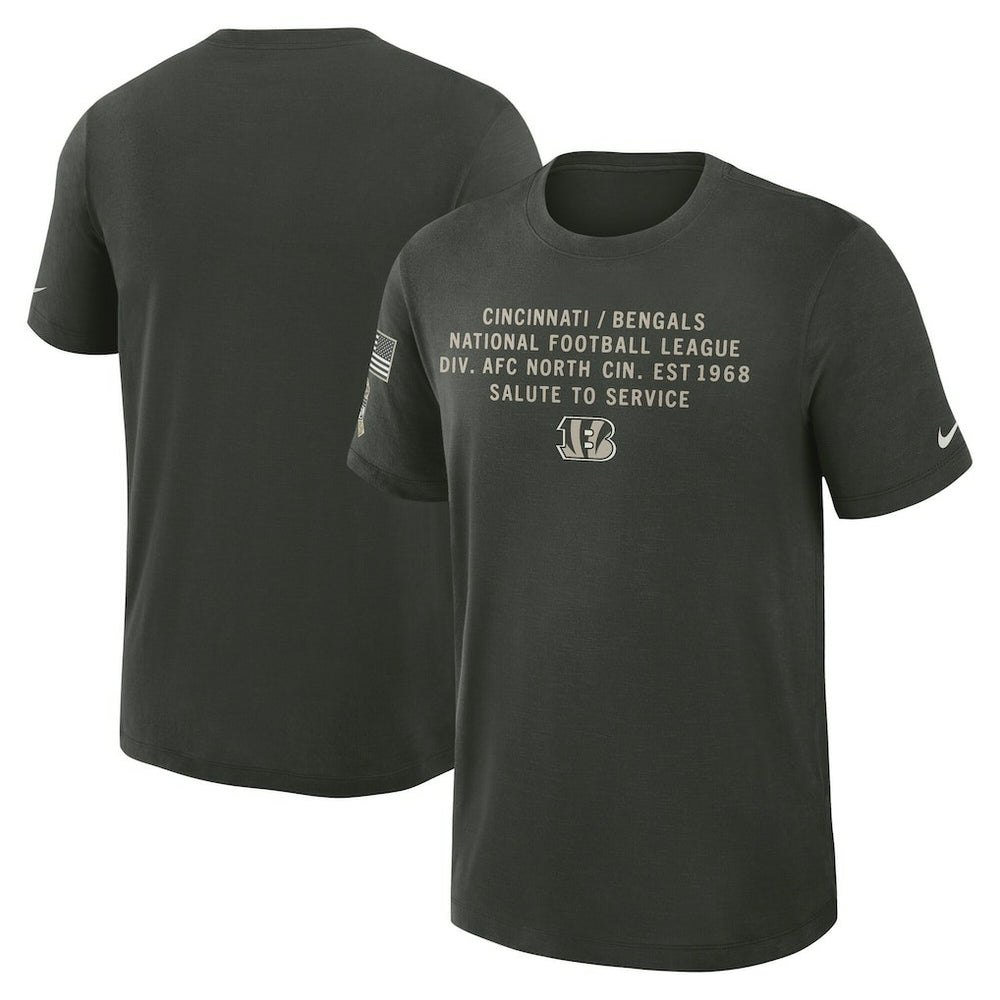 Cincinnati Bengals 2025 Salute to Service Sideline Slub Dri-FIT T-Shirt - Dark Green on sale
