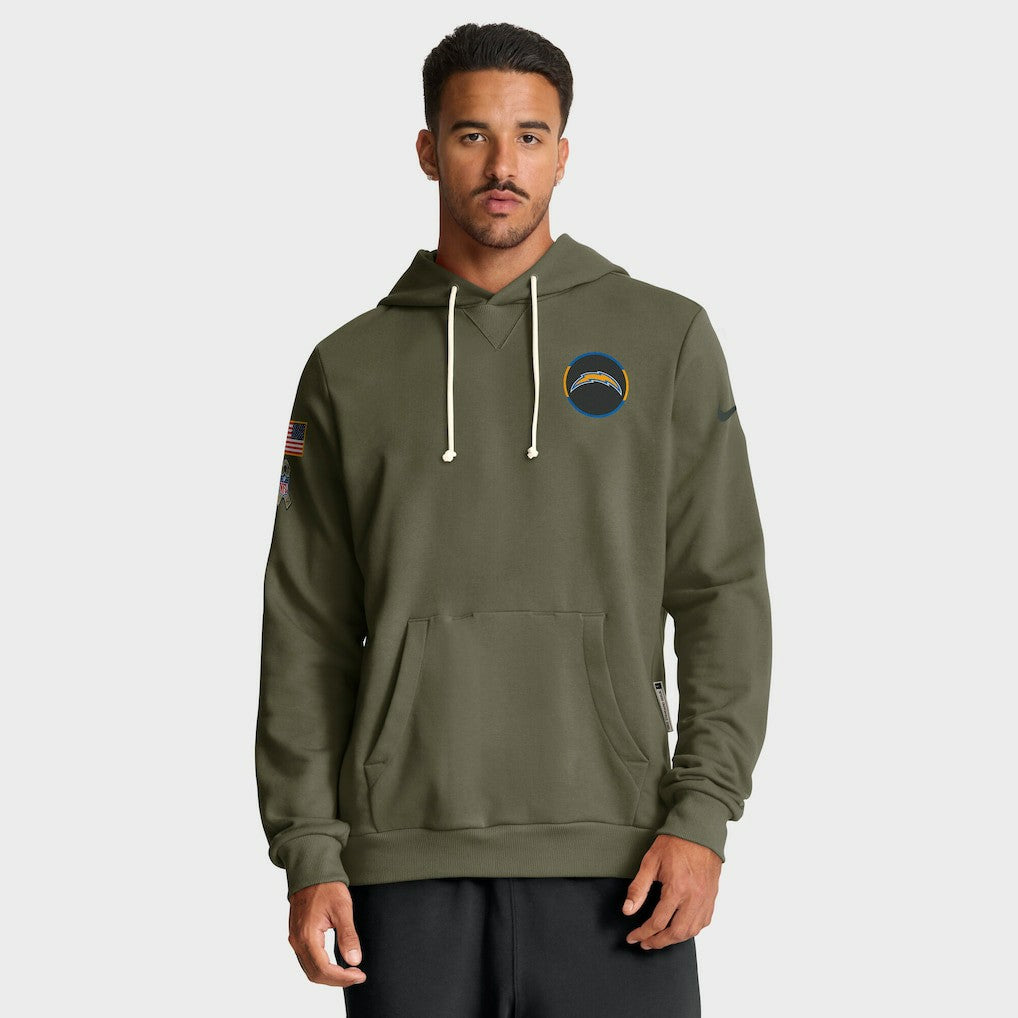 Los Angeles Chargers 2025 Salute to Service Sideline Standard Issue Dri-FIT Hoodie - Olive for sale