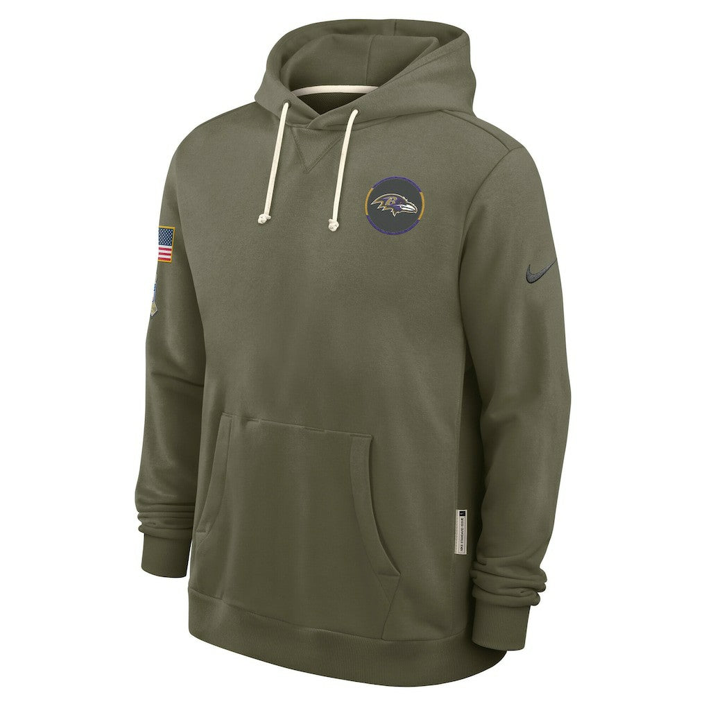 Baltimore Ravens 2025 Salute to Service Sideline Standard Issue Dri-FIT Hoodie - Olive for sale